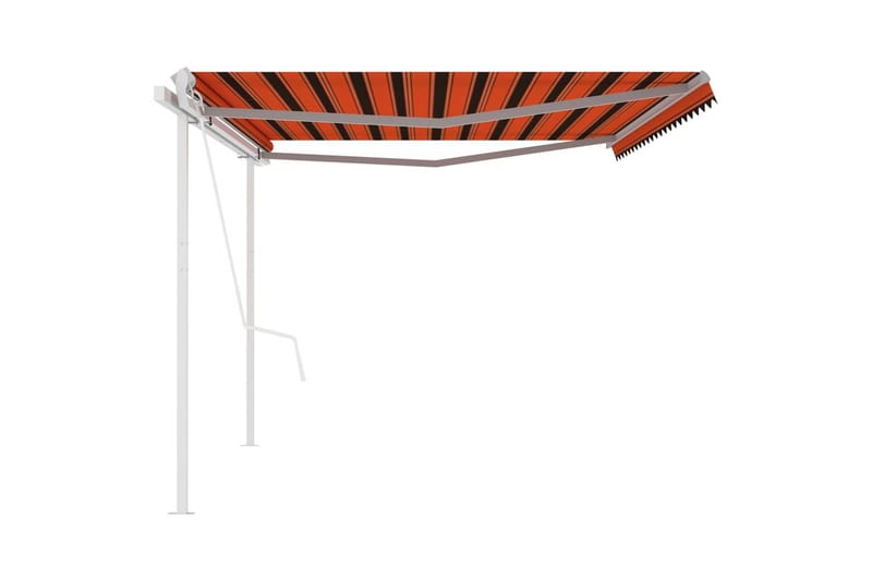 Markis med stolpar automatiskt infällbar 5x3 m - Orange - Markiser - Terrassmarkis