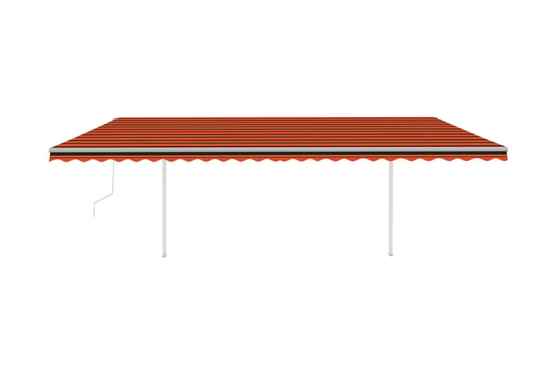 Markis med stolpar manuellt infällbar 3,5x2,5 m orange och b - Orange - Utemöbler - Solskydd - Markiser