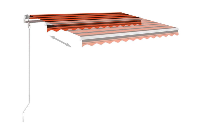 Markis med stolpar manuellt infällbar 3,5x2,5 m orange och b - Orange - Utemöbler - Solskydd - Markiser