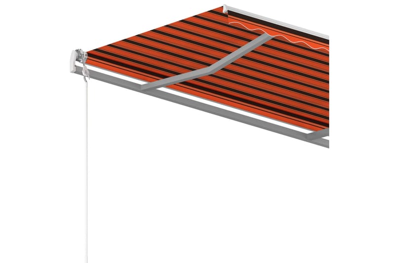Markis med stolpar manuellt infällbar 3,5x2,5 m orange och b - Orange - Utemöbler - Solskydd - Markiser