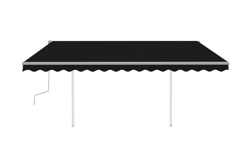 Markis med stolpar manuellt infällbar 4,5x3 m antracit - Grå - Markiser - Terrassmarkis