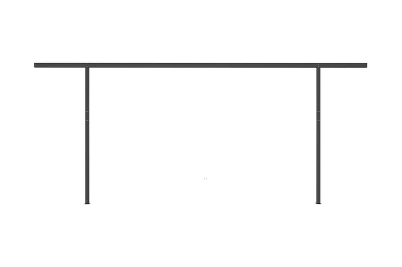 Markis med stolpar manuellt infällbar 6x3,5 m antracit - Grå - Utemöbler - Solskydd - Markiser