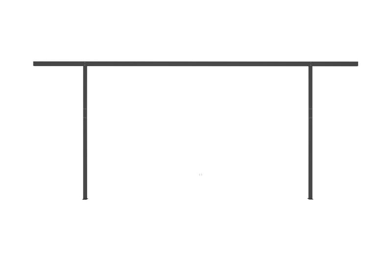 Markis med stolpar manuellt infällbar 6x3,5 m antracit - Grå - Markiser - Terrassmarkis
