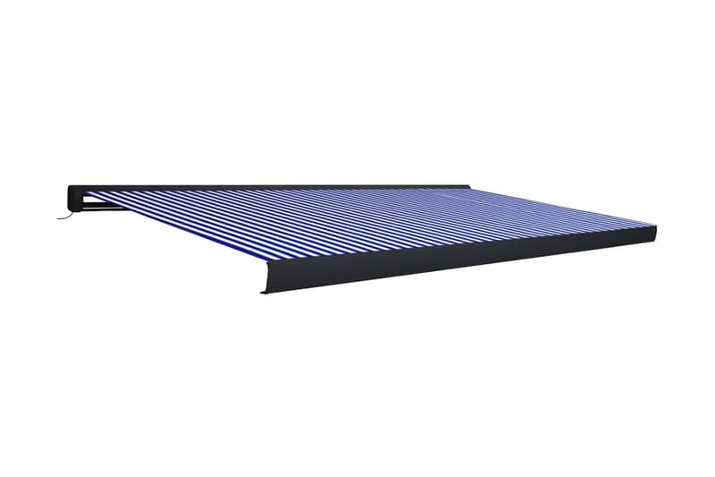 Markis motoriserad 500x300 cm blå och vit - Blå - Utemöbler - Solskydd - Markiser