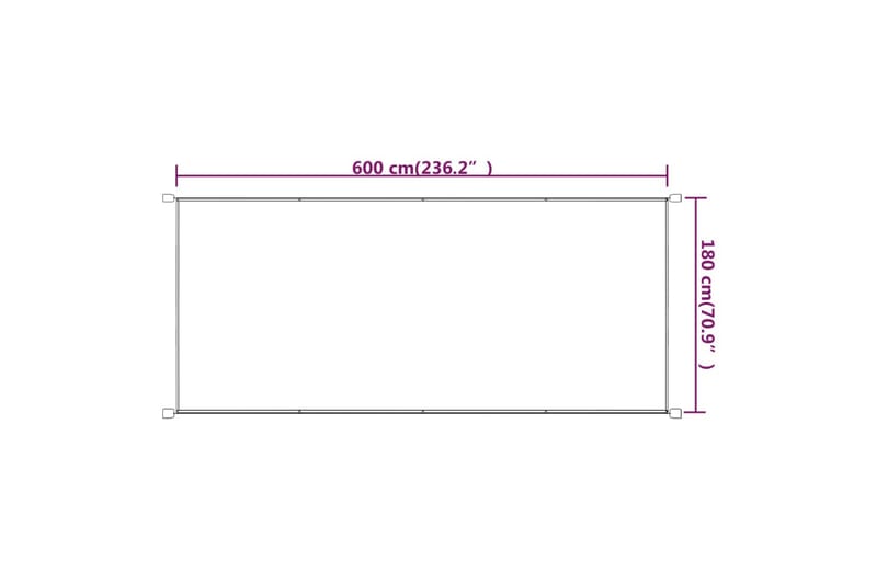 Markis vertikal terrakotta 180x600 cm oxfordtyg - Röd - Utemöbler - Solskydd - Markiser - Fönstermarkis