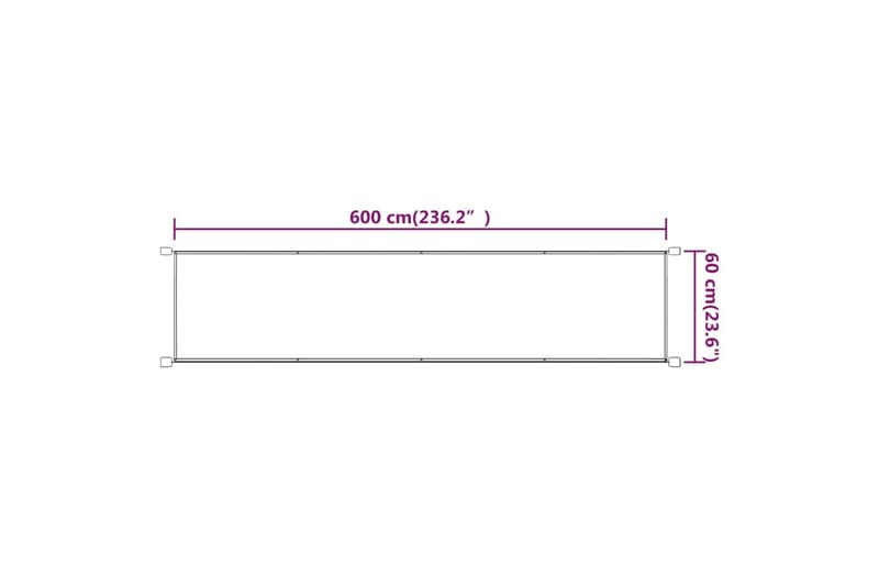 Markis vertikal terrakotta 60x600 cm oxfordtyg - Röd - Utemöbler - Solskydd - Markiser - Fönstermarkis