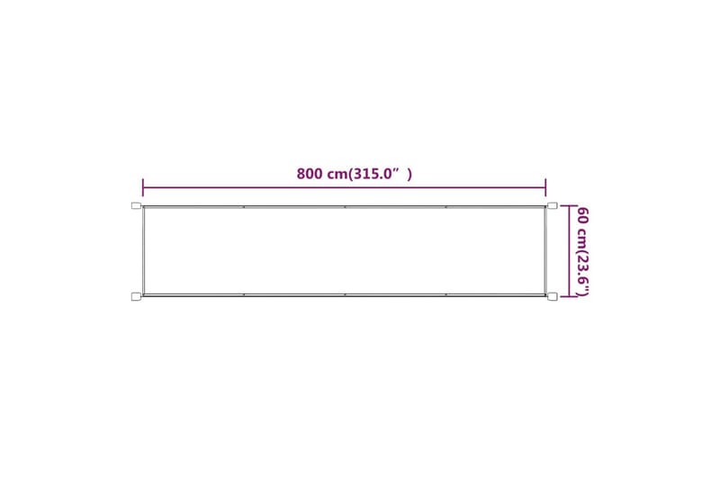 Markis vertikal terrakotta 60x800 cm oxfordtyg - Röd - Utemöbler - Solskydd - Markiser - Fönstermarkis