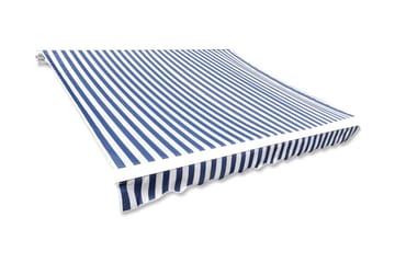 Markisduk blå & vit 500x300 cm