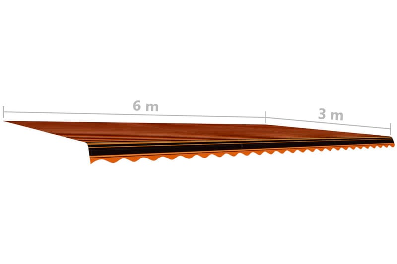 Markisduk orange och brun 600x300 cm - Flerfärgad - Utemöbler - Solskydd - Markiser - Markisväv & markistyg