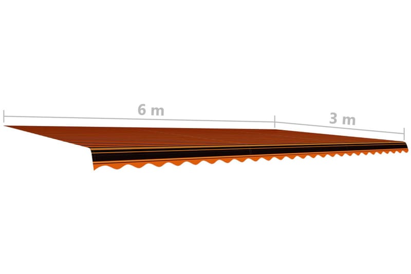 Markisduk orange och brun 600x300 cm - Flerfärgad - Markisväv & markistyg
