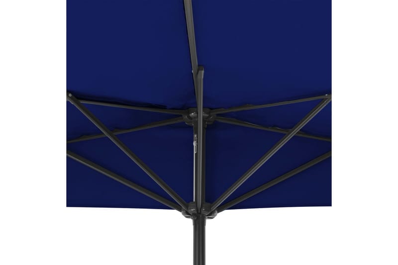 Balkongparasoll aluminiumstång blå 300x150x253 cm halv - Blå - Utemöbler - Solskydd - Parasoll - Balkongparasoll