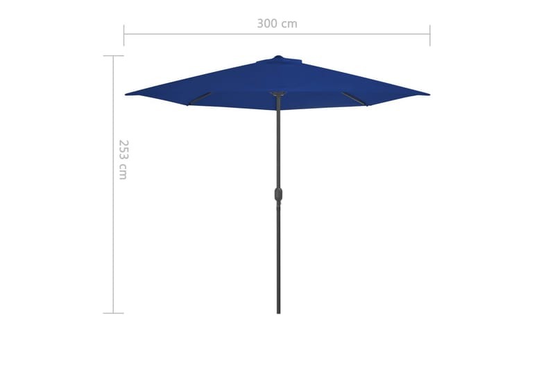 Balkongparasoll aluminiumstång blå 300x150x253 cm halv - Blå - Utemöbler - Solskydd - Parasoll - Balkongparasoll