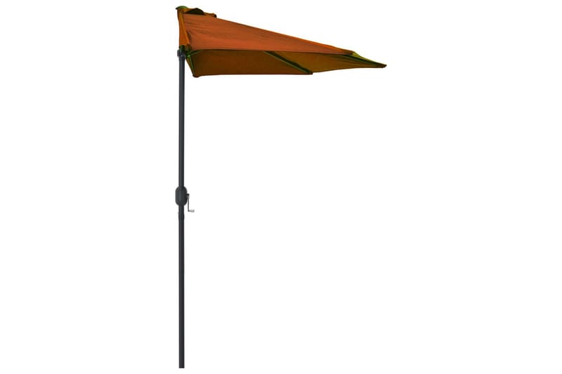 Balkongparasoll aluminiumstång terrakotta 270x135x245 cm hal - Brun - Utemöbler - Solskydd - Parasoll - Balkongparasoll