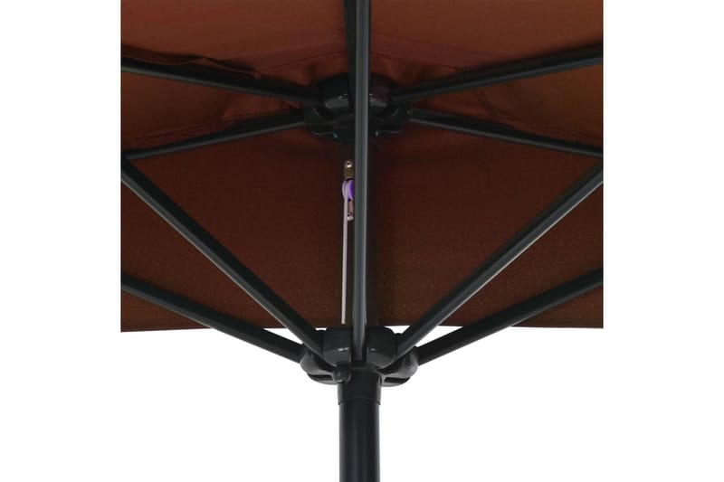 Balkongparasoll aluminiumstång terrakotta 270x135x245 cm hal - Brun - Utemöbler - Solskydd - Parasoll - Balkongparasoll