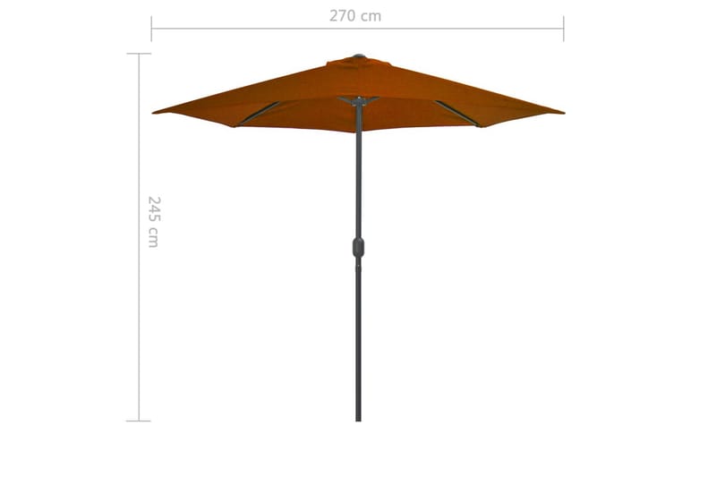 Balkongparasoll aluminiumstång terrakotta 270x135x245 cm hal - Brun - Utemöbler - Solskydd - Parasoll - Balkongparasoll