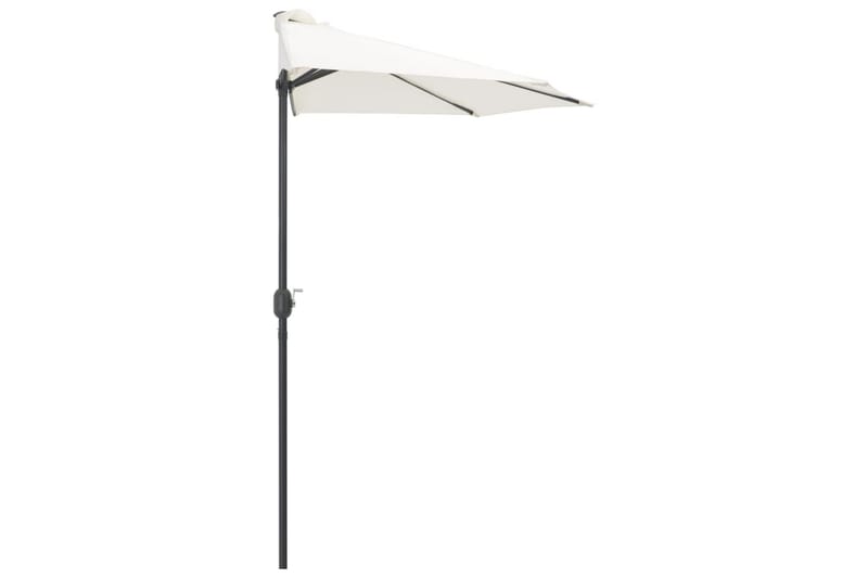Balkongparasoll med aluminiumstolpe sand 270x135 cm halvrunt - Beige - Utemöbler - Solskydd - Parasoll - Balkongparasoll