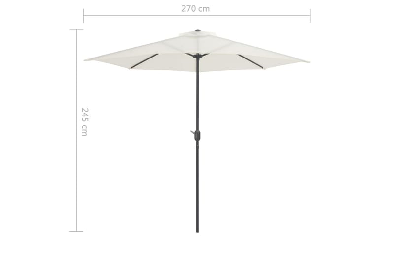 Balkongparasoll med aluminiumstolpe sand 270x135 cm halvrunt - Beige - Utemöbler - Solskydd - Parasoll - Balkongparasoll