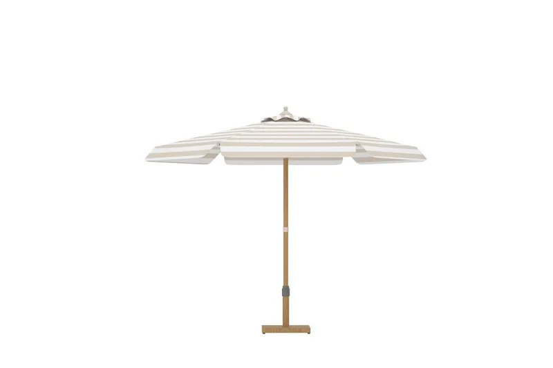 Parasoll Cerox 270 cm Utomhus, vit, randig
