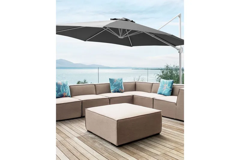 Calimera Hängparasoll 295 cm - Grå/Vit - Utemöbler - Solskydd - Parasoll - Hängparasoll