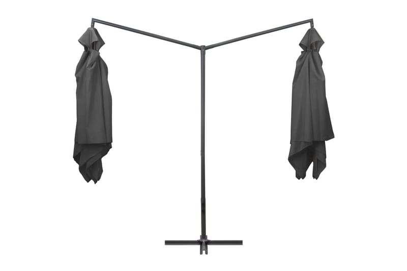 Dubbelt parasoll med stålstång 250x250 cm antracit - Grå - Utemöbler - Solskydd - Parasoll