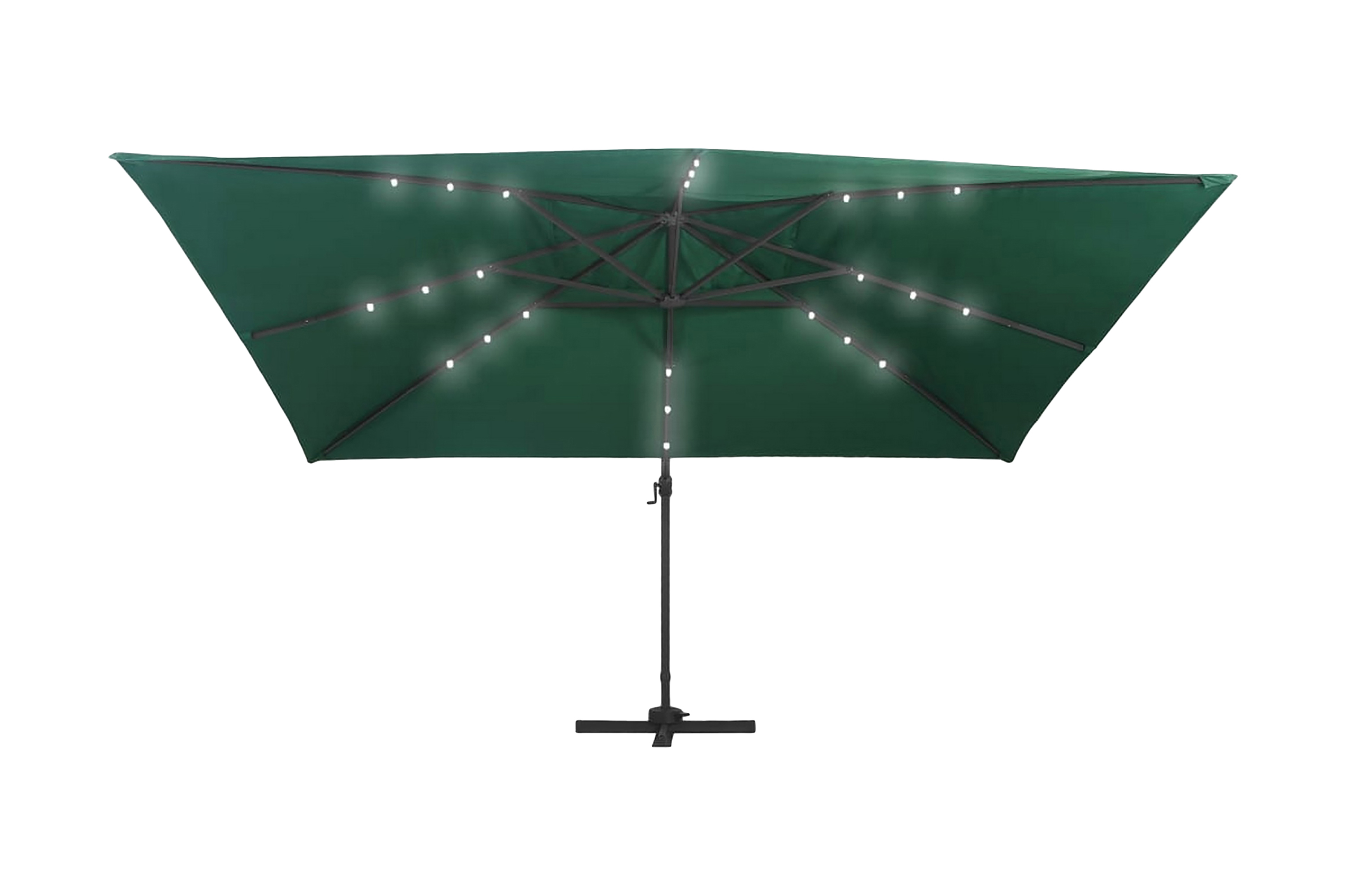 Frihängande parasoll med aluminiumstång & LED 400×300 cm grö – Grön