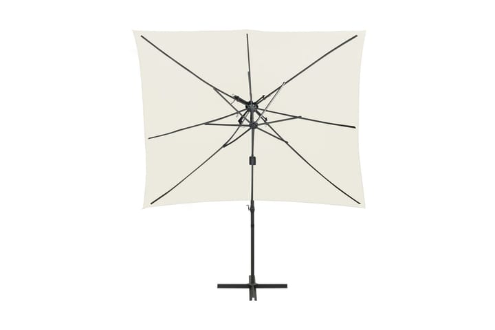 Frihängande parasoll med ventilation sand 250x250 cm - Hängparasoll