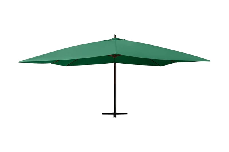 Frihängande parasoll med trästång 400x300 cm grön - Grön - Utemöbler - Solskydd - Parasoll - Hängparasoll