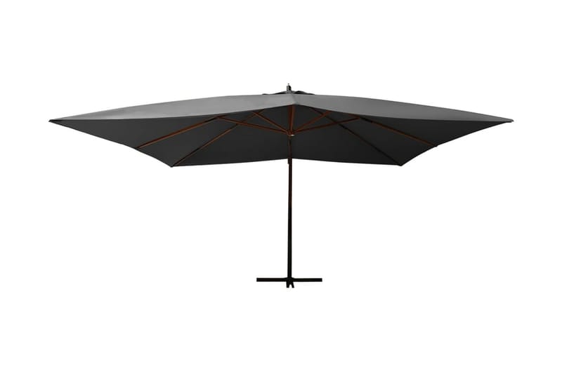 Frihängande parasoll med trästång 400x300 cm antracit - Antracit - Utemöbler - Solskydd - Parasoll - Hängparasoll