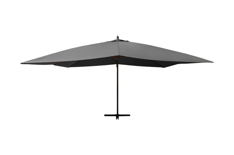 Frihängande parasoll med trästång 400x300 cm antracit - Antracit - Utemöbler - Solskydd - Parasoll - Hängparasoll