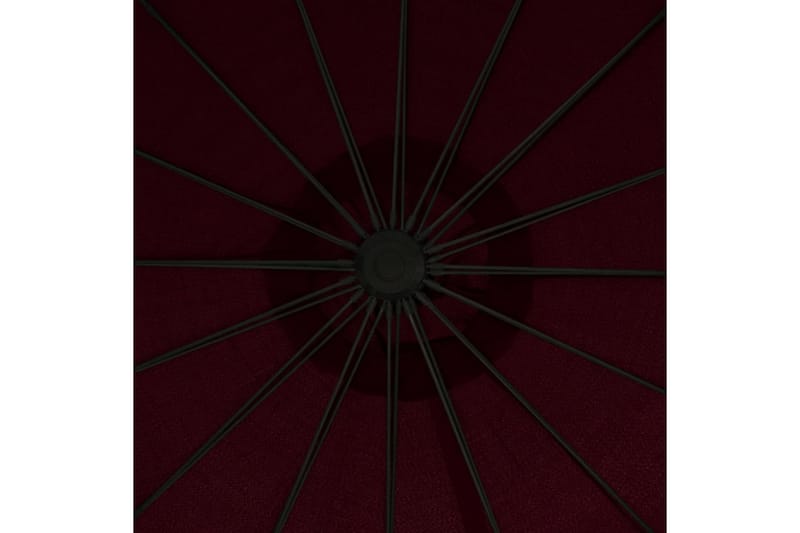 Hängande parasoll vinröd 3 m aluminiumstång - Röd - Hängparasoll