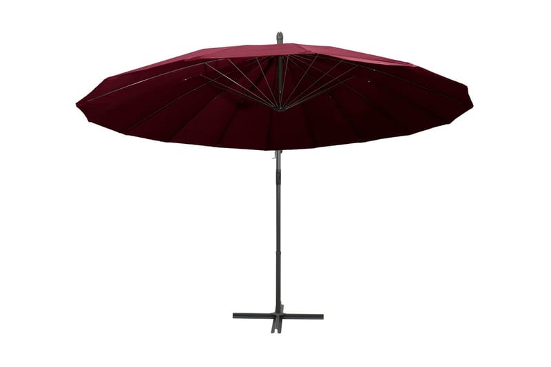 Hängande parasoll vinröd 3 m aluminiumstång - Röd - Hängparasoll