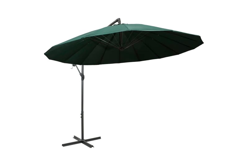 Hängande parasoll grön 3 m aluminiumstång - Grön - Hängparasoll