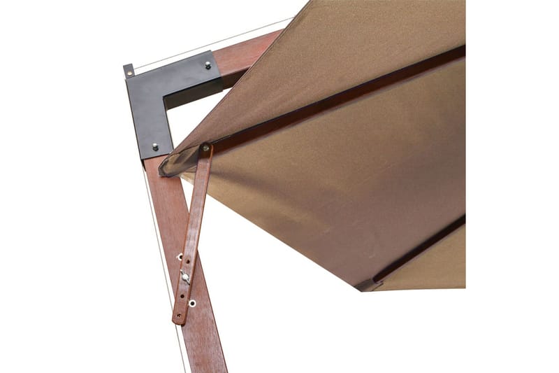 Hängande parasoll med stolpe taupe 3,5x2,9 massivt granträ - Taupe - Utemöbler - Solskydd - Parasoll - Hängparasoll