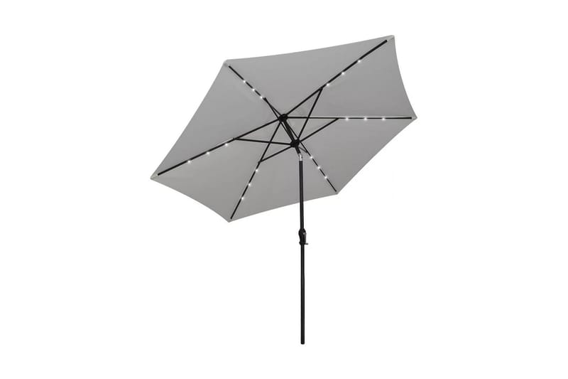 Frihängande LED-parasoll 3 m sandvitt - Vit - Utemöbler - Solskydd - Parasoll - Hängparasoll