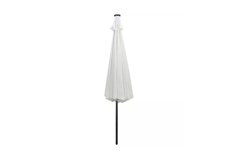 Frihängande LED-parasoll 3 m sandvitt - Vit - Utemöbler - Solskydd - Parasoll - Hängparasoll
