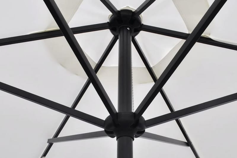 Frihängande LED-parasoll 3 m sandvitt - Vit - Utemöbler - Solskydd - Parasoll - Hängparasoll