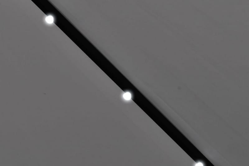 Frihängande LED-parasoll 3 m sandvitt - Vit - Utemöbler - Solskydd - Parasoll - Hängparasoll