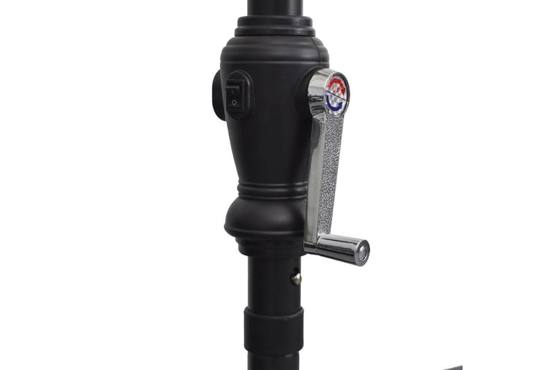 Frihängande LED-parasoll 3 m sandvitt - Vit - Utemöbler - Solskydd - Parasoll - Hängparasoll