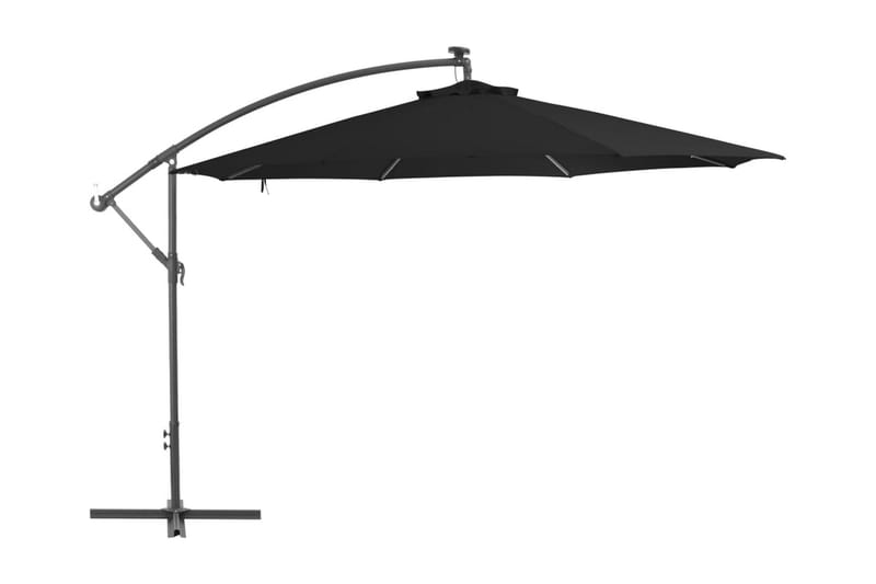 Frihängande parasoll med aluminiumstång 350 cm svart - Svart - Utemöbler - Solskydd - Parasoll - Hängparasoll