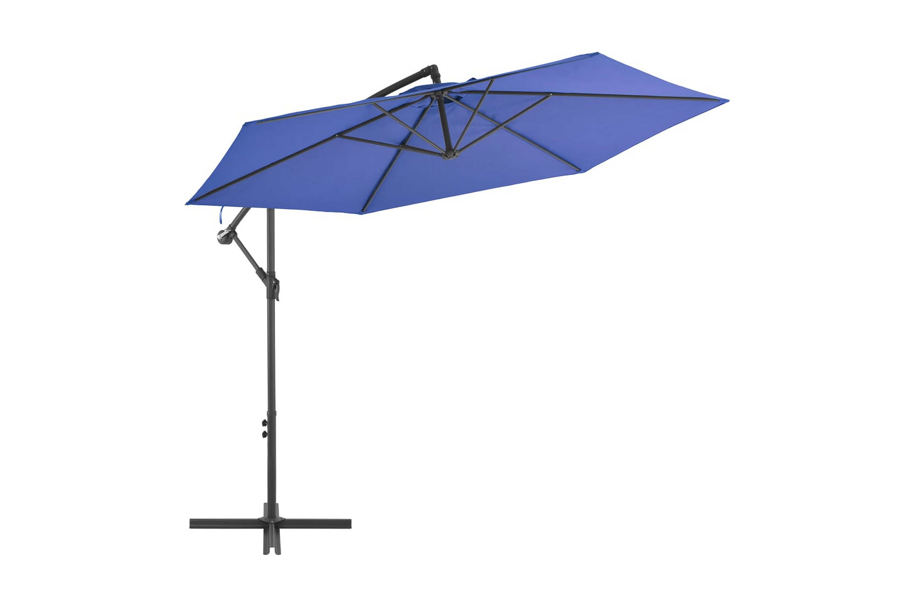 Frihängande parasoll med aluminiumstång 300 cm blå – Blå