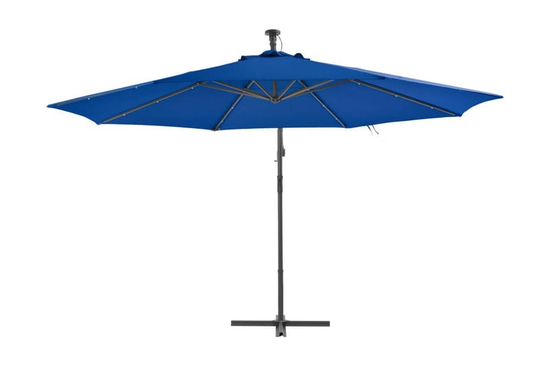 Frihängande parasoll med aluminiumstång 350 cm blå - Blå - Hängparasoll