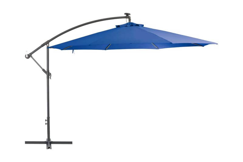 Frihängande parasoll med aluminiumstång 350 cm blå - Blå - Hängparasoll