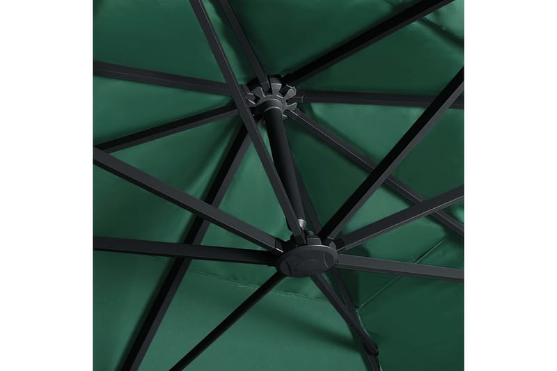Frihängande parasoll med aluminiumstång & LED 400x300 cm grö - Grön - Utemöbler - Solskydd - Parasoll - Hängparasoll