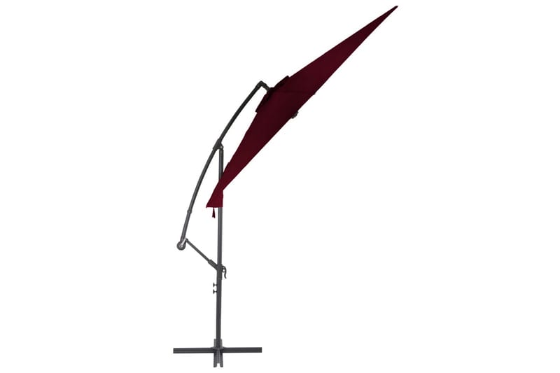 Frihängande parasoll med aluminiumstång vinröd 300 cm - Röd - Hängparasoll