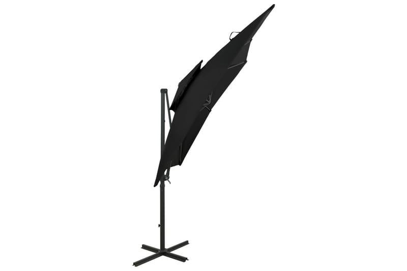 Frihängande parasoll med ventilation 250x250 cm svart - Svart - Utemöbler - Solskydd - Parasoll - Hängparasoll