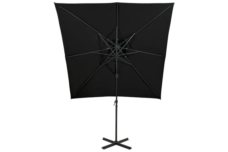 Frihängande parasoll med ventilation 250x250 cm svart - Svart - Utemöbler - Solskydd - Parasoll - Hängparasoll