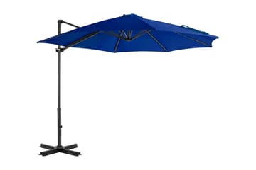 Frihängande parasoll med aluminiumstång azurblå 300 cm