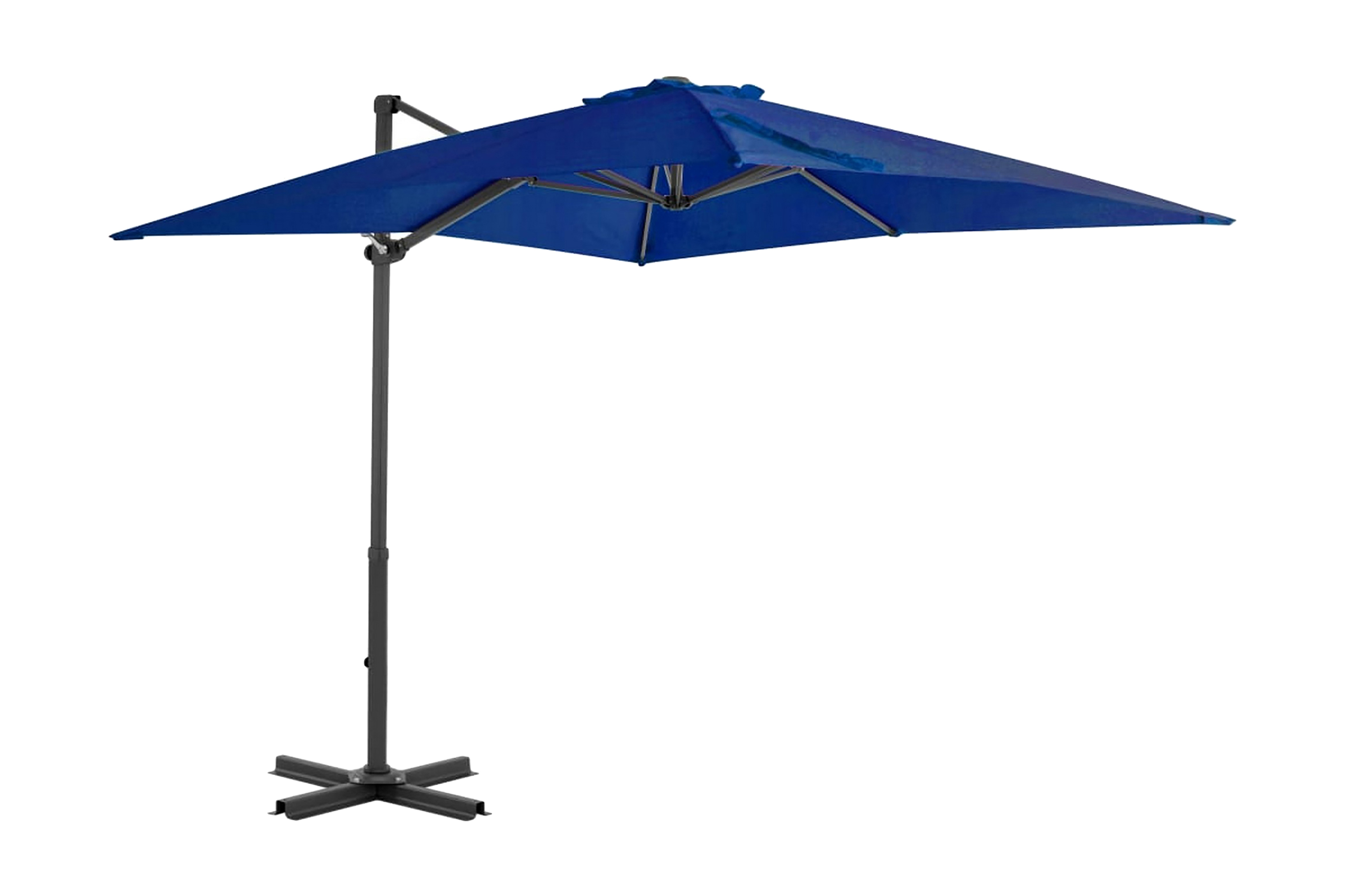 Frihängande parasoll med aluminiumstång azurblå 250×250 cm – Azurblå