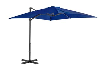 Frihängande parasoll med aluminiumstång azurblå 250x250 cm
