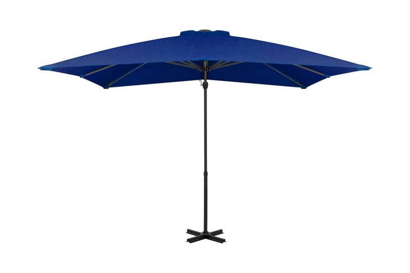 Frihängande parasoll med aluminiumstång azurblå 250x250 cm - Azurblå - Utemöbler - Solskydd - Parasoll - Hängparasoll